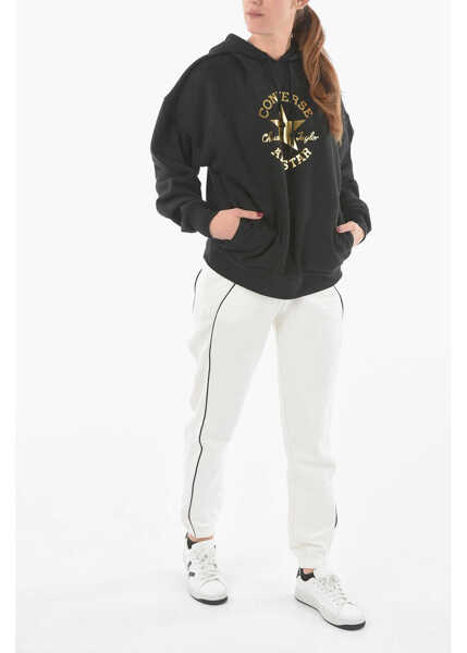 Hanorace Converse All Star Chuck Taylor Golden Logo Hoodie Black Femei (BM 9522155) 4