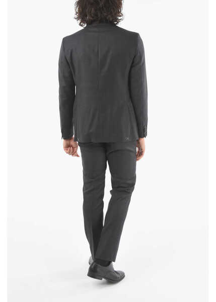 Costume CORNELIANI Cc Collection Refined Lined Suit With Flap Pocket And Peak L Black Barbati (BM 9522209) 4