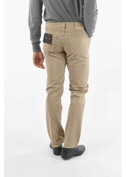 Pantaloni casual CORNELIANI Id Stretch Cotton Lazise 5-Pocket Pants Beige Barbati (BM 9522221) 2