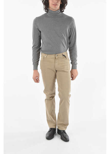 Pantaloni casual CORNELIANI Id Stretch Cotton Lazise 5-Pocket Pants Beige Barbati (BM 9522221) 4