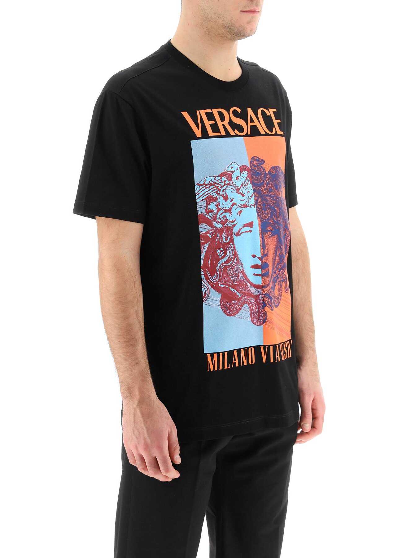 Versace Mitchel Fit Printed T-Shirt BLACK