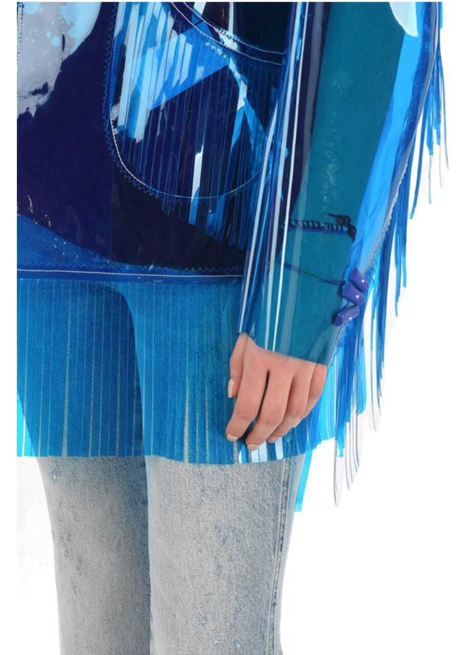 Jachete Maison Margiela Fringed Pvc Western Jacket Blue Femei (BM 9522977) 3