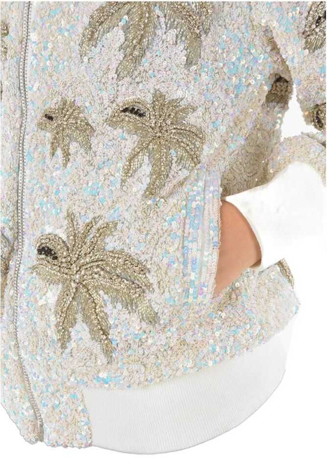 Bomber jacket Philipp Plein Couture All-Over Sequine And Crystal Aloha Plein Bomber Jack White Femei (BM 9522983) 3