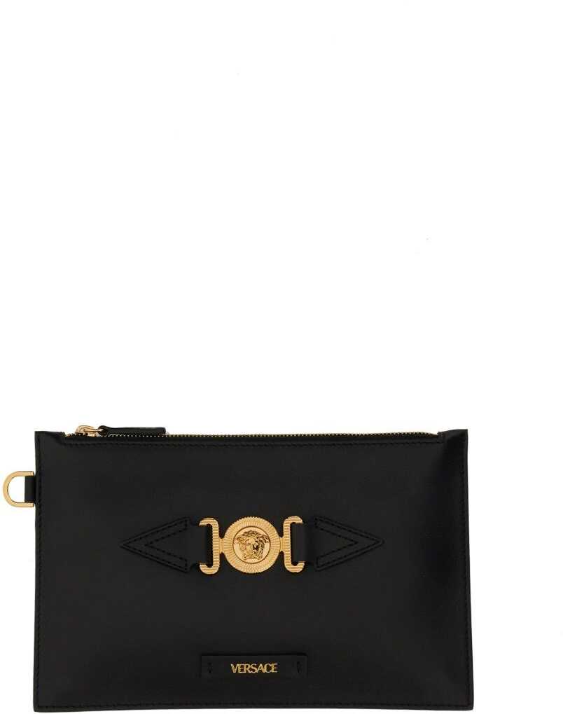 Versace Leather Pouch BLACK