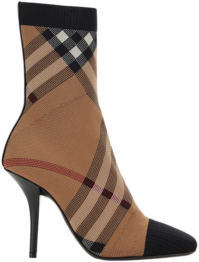 Burberry Dolman Ankle Boots BIRCH BROWN IP CHK