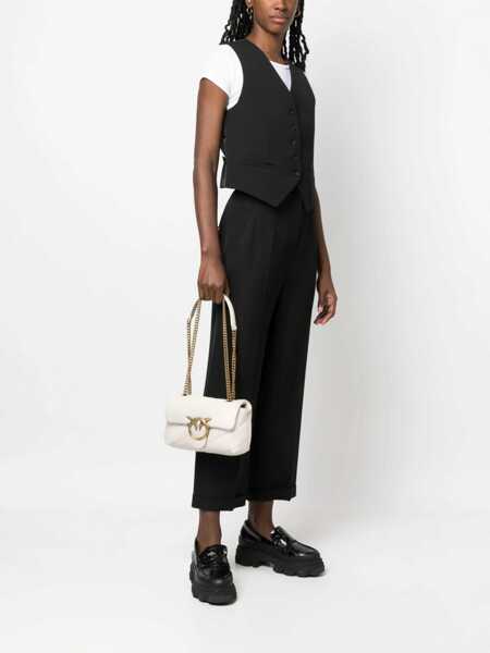 Genti de umar Pinko Love Mini Puff Shoulder Bag BIANCO SETA-ANTIQUE GOLD Femei (BM 9527465) 2