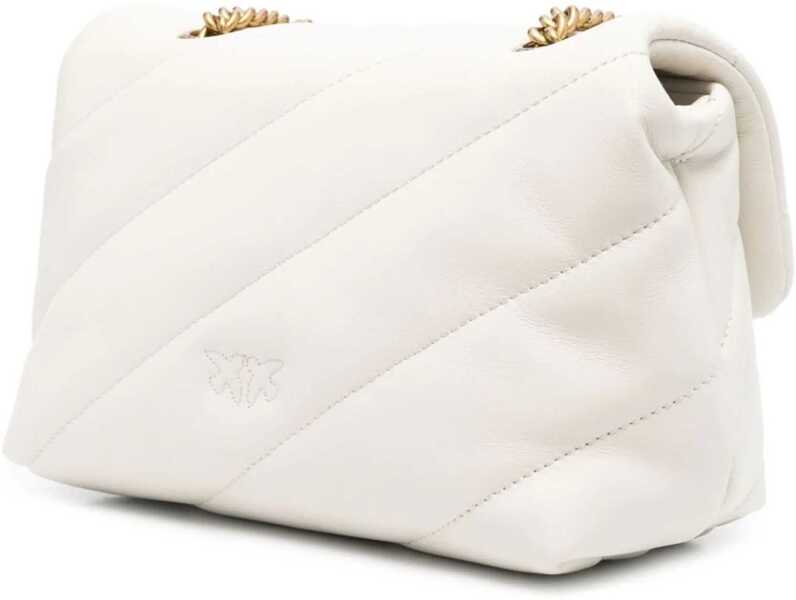 Genti de umar Pinko Love Mini Puff Shoulder Bag BIANCO SETA-ANTIQUE GOLD Femei (BM 9527465) 3