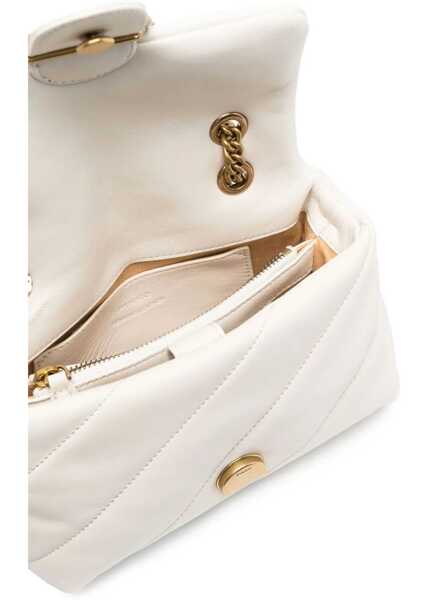 Genti de umar Pinko Love Mini Puff Shoulder Bag BIANCO SETA-ANTIQUE GOLD Femei (BM 9527465) 5