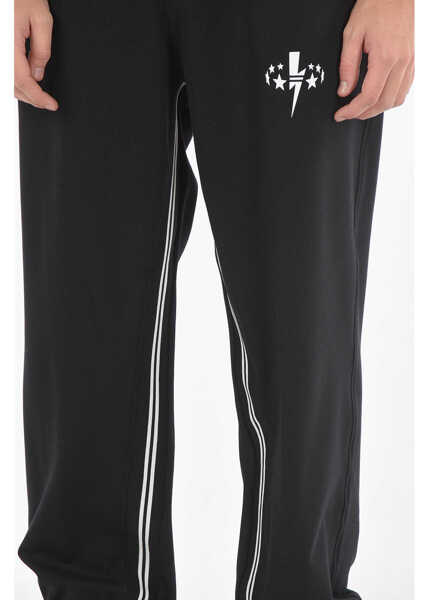 Pantaloni de trening Neil Barrett James Harden Baggy Joggers With Bolt Star Print Black Barbati (BM 9530432) 3