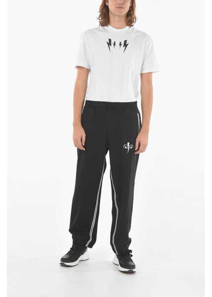 Pantaloni de trening Neil Barrett James Harden Baggy Joggers With Bolt Star Print Black Barbati (BM 9530432) 4