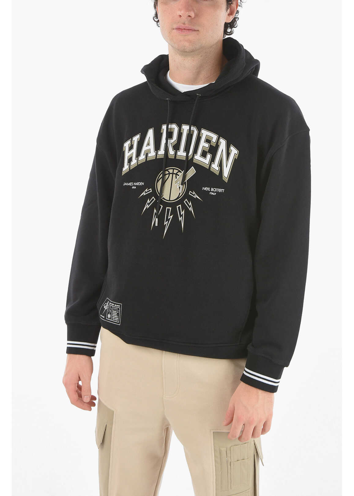 Neil Barrett James Harden X Neil Barrett Easy Fit Hooded Sweatshirt With Black