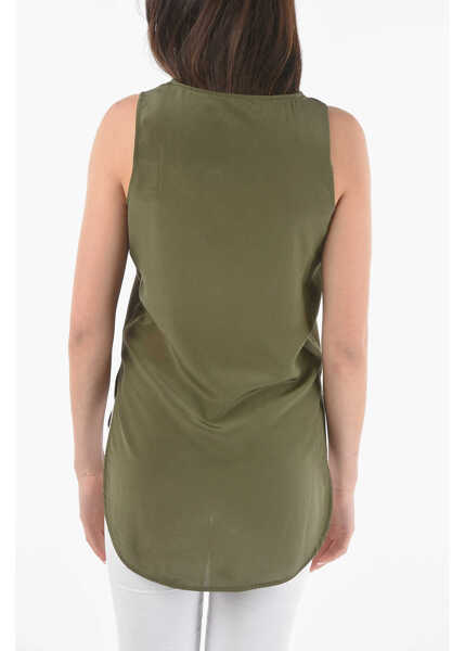 Bluze Woolrich Side Splits Oversized Top With Breast Pocket Green Femei (BM 9530453) 2