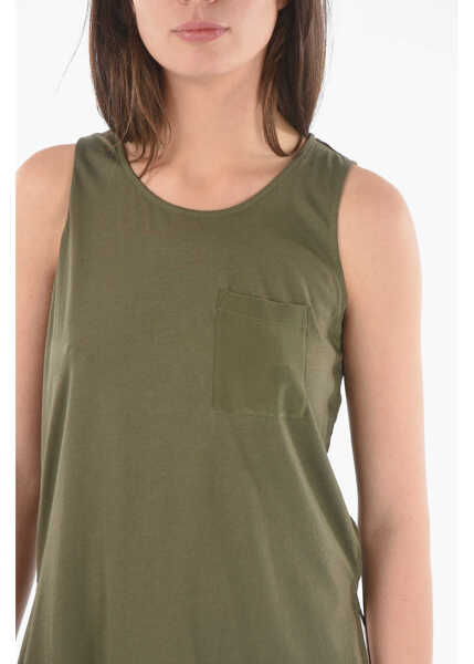 Bluze Woolrich Side Splits Oversized Top With Breast Pocket Green Femei (BM 9530453) 3