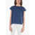 Woolrich Short Sleeve Popeline Cotton Blouse Blue