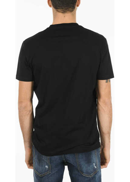 Tricouri DSQUARED2 Front Printed Cool Fit Cotton Caten T-Shirt Black Barbati (BM 9530519) 2