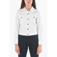 Geci de blugi Denim Cropped Jacket With Logoed Buttons Femei