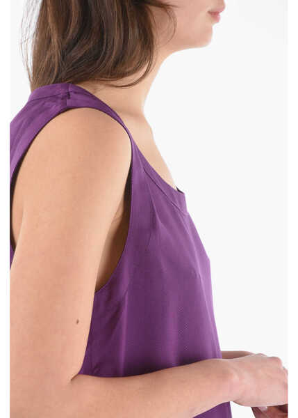 Bluze Woolrich Solid Color Maxi Top With Side Splits Violet Femei (BM 9530840) 3