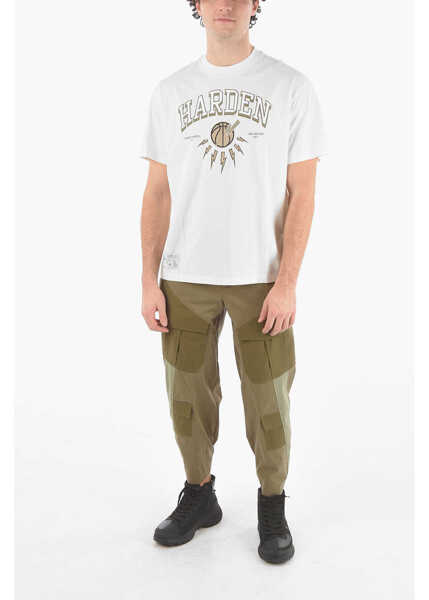 Tricouri Neil Barrett James Harden X Neil Barrett Crew Neck Printed Logo T-Shirt Beige Barbati (BM 9531071) 4