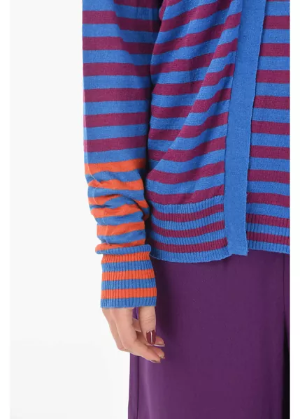 Cardigane Woolrich Striped Flax Open Front Cardigan Multicolor Femei (BM 9531104) 3