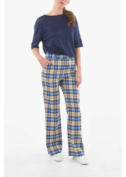 Pantaloni casual Woolrich Tartan Checked Palazzo Pants With Belt Loops Multicolor Femei (BM 9531377) 4