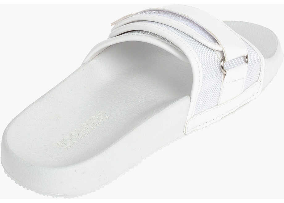 Papuci Woolrich Rubber Slides With Check Details And Velcro Closure White Femei (BM 9531395) 3