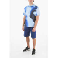Tricouri Neil Barrett pentru Barbati - Tricouri Neil Barrett Crew Neck Blurred Dancers Cotton T-Shirt Blue Barbati (BM 9533423) - B-mall.ro