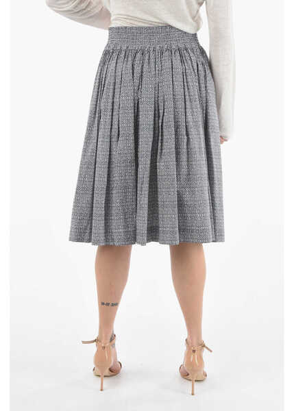 Fuste lungi Woolrich Diamond Point Motif Popelin Cotton Circle Skirt Blue Femei (BM 9533957) 2