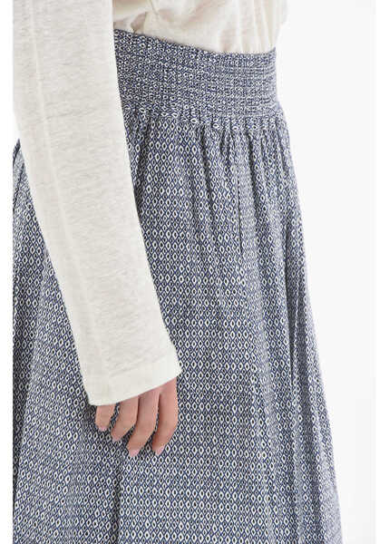 Fuste lungi Woolrich Diamond Point Motif Popelin Cotton Circle Skirt Blue Femei (BM 9533957) 3