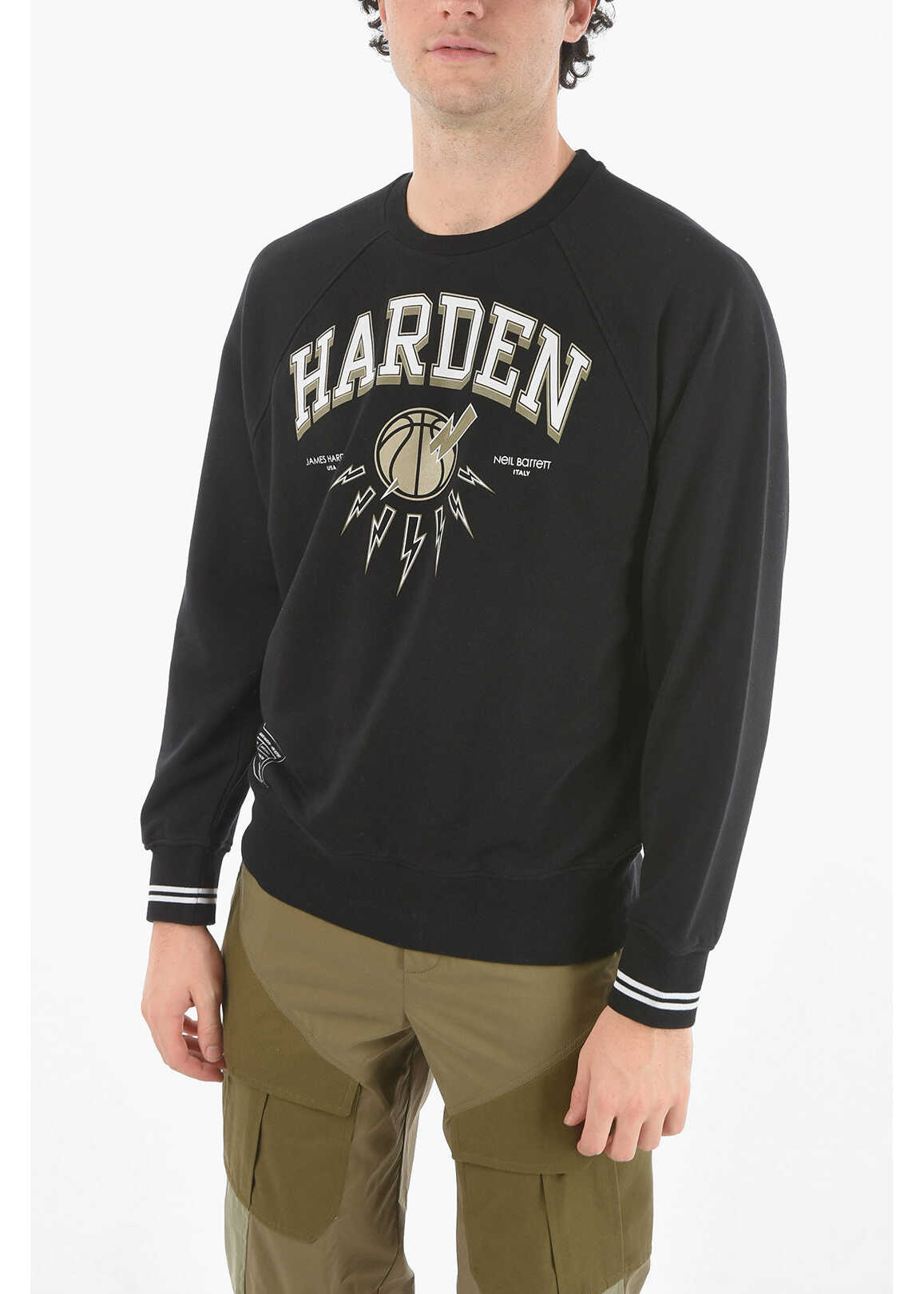 Neil Barrett James Harden X Neil Barrett Crew Neck Easy Fit Sweatshirt Wi Black