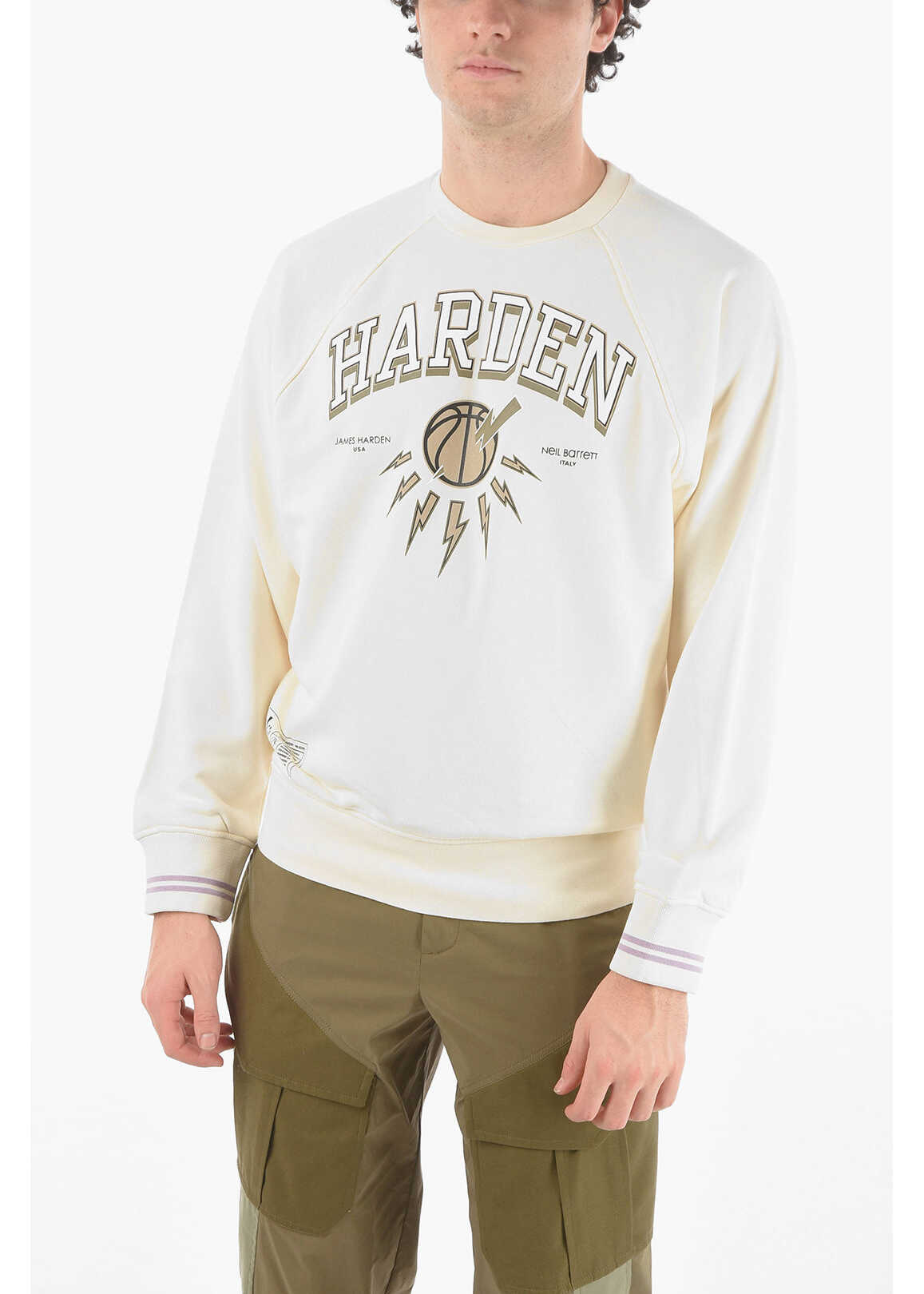 Neil Barrett James Harden X Neil Barrett Crew Neck Easy Fit Sweatshirt Wi Yellow