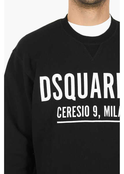 Bluze DSQUARED2 Crew Neck Cool Fit Printed Logo Sweatshirt Black Barbati (BM 9534857) 3