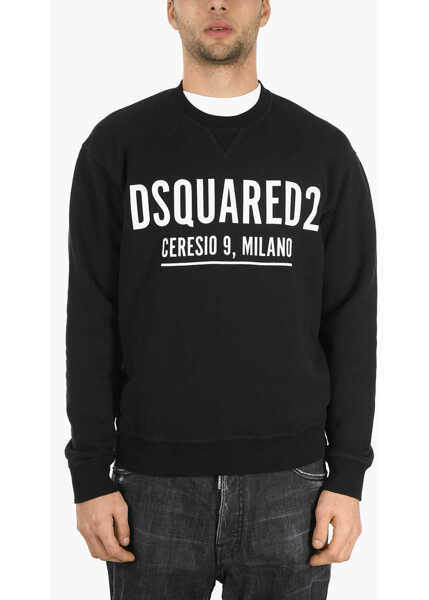 Bluze DSQUARED2 Crew Neck Cool Fit Printed Logo Sweatshirt Black Barbati (BM 9534857) 1