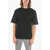 Neil Barrett Jersey Minimal T-Shirt With Stretchy-Nylon Sleeves Black