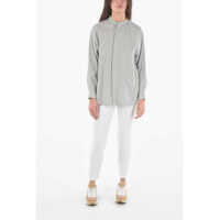 Camasi casual Woolrich Dama - Camasi casual Woolrich Striped Oversized Shirt With Breast Pocket Gray Femei (BM 9534983) - B-mall.ro
