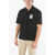 Neil Barrett Loose Fit Flag Bolt Polo With Printed Logo Black
