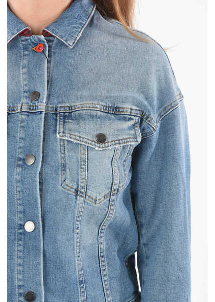 Geci de blugi Woolrich Denim American Jacket With Silver Buttons Blue Femei (BM 9535151) 3