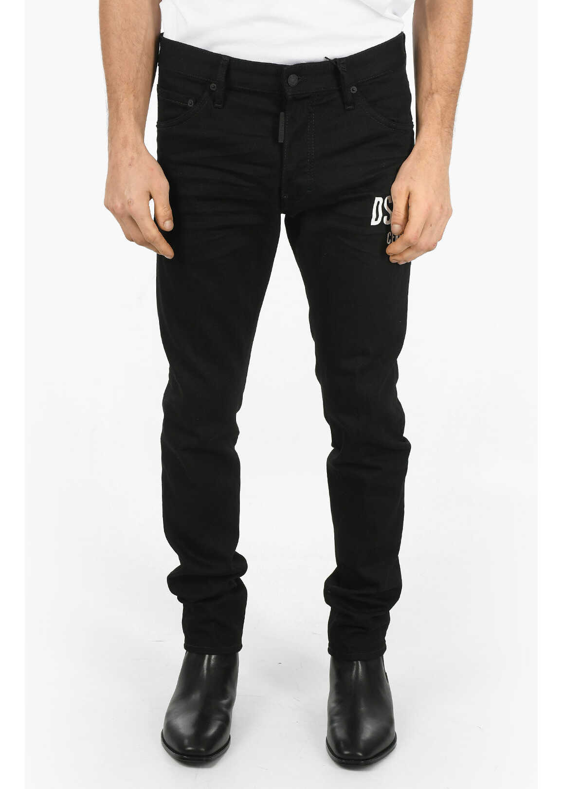 DSQUARED2 Ceresio 9 Slim-Fit Cool Guy Denims With Lettering 17Cm Black