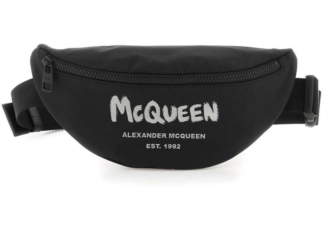 Alexander McQueen Graffiti Nylon Beltpack BLACK OFF WHITE