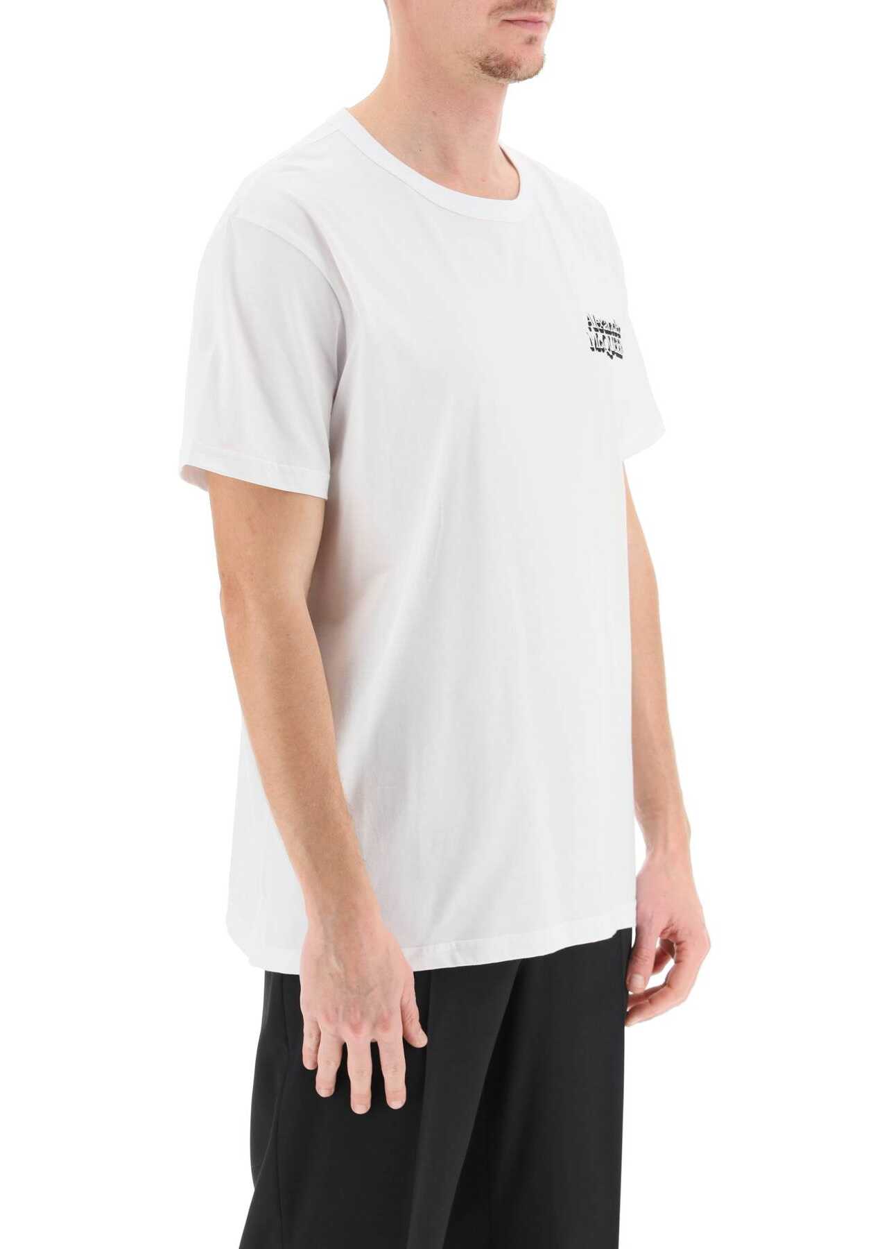 Alexander McQueen Logo Embroidered T-Shirt WHITE