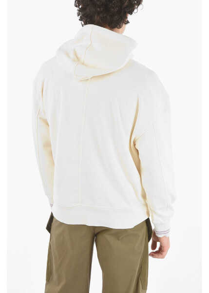 Bluze de trening Neil Barrett James Harden X Neil Barrett Easy Fit Hoodie With Printed Log Beige Barbati (BM 9536309) 2