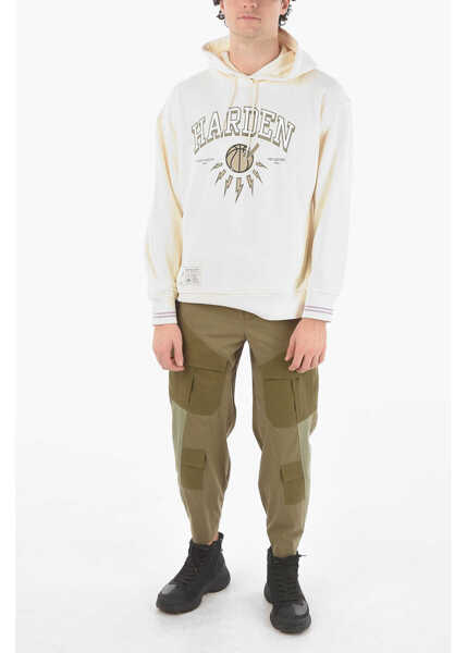 Bluze de trening Neil Barrett James Harden X Neil Barrett Easy Fit Hoodie With Printed Log Beige Barbati (BM 9536309) 4
