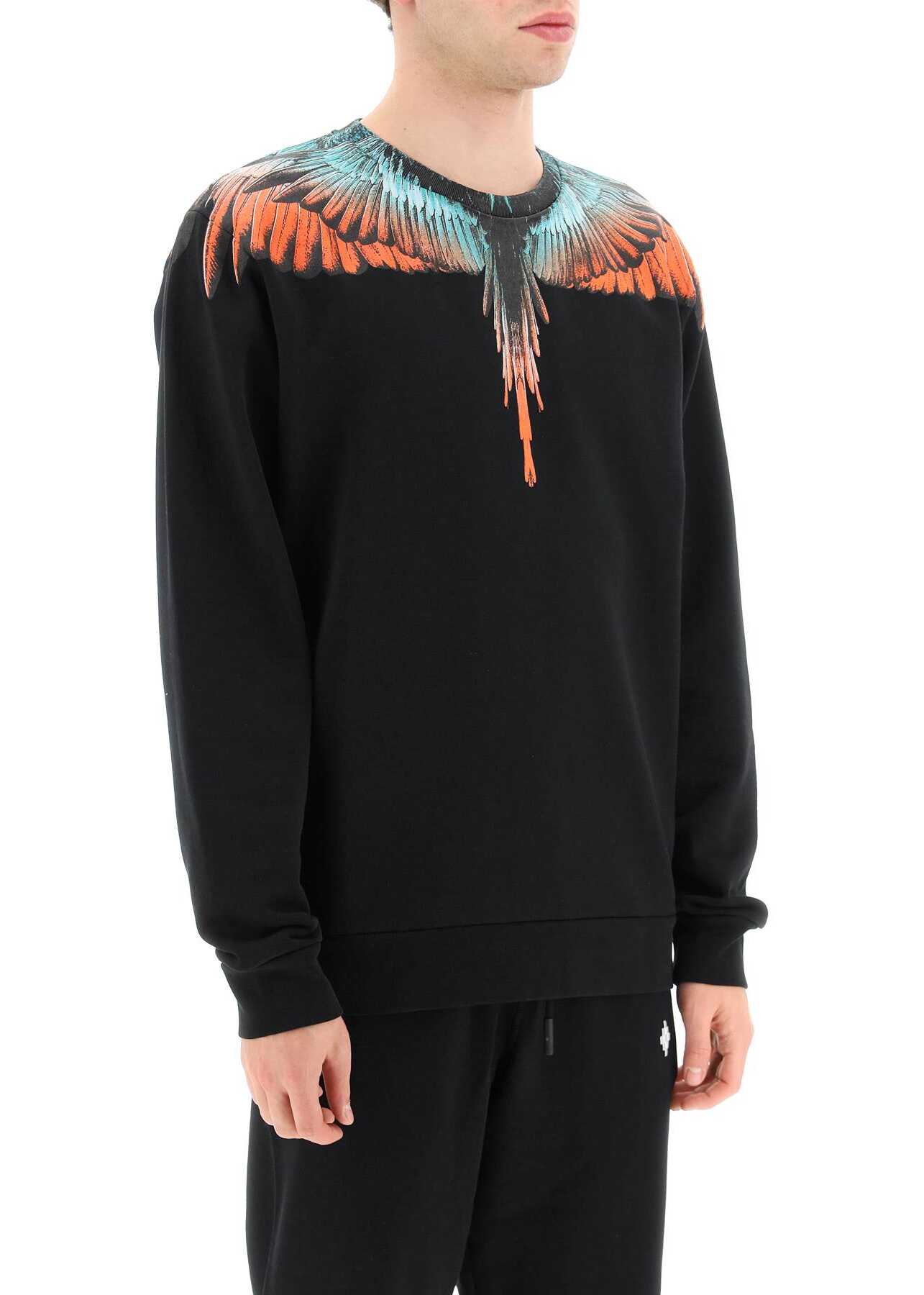 Marcelo Burlon Icon Wings Sweatshirt BLACK ORANGE