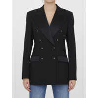 Sacouri Wool And Duchesse Tuxedo Jacket Femei