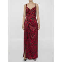 Rochii elegante Satin Long Dress Femei