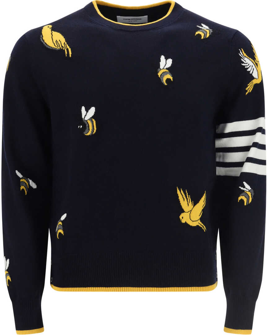 Thom Browne Birds and Bees Sweater NAVY