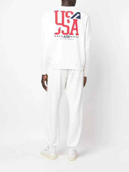 Hanorace AUTRY Printed Cotton Sweatshirt WHITE Barbati (BM 9546653) 2