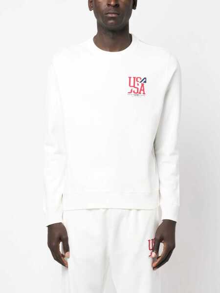 Hanorace AUTRY Printed Cotton Sweatshirt WHITE Barbati (BM 9546653) 3