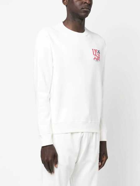 Hanorace AUTRY Printed Cotton Sweatshirt WHITE Barbati (BM 9546653) 4