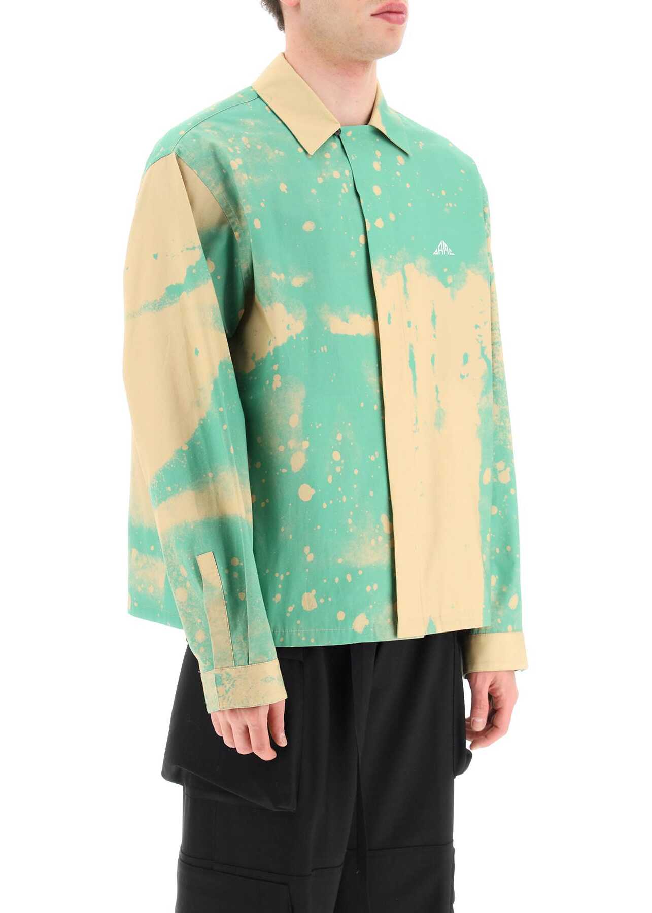 OAMC System Smudge Shirt With Silk Patch GREEN