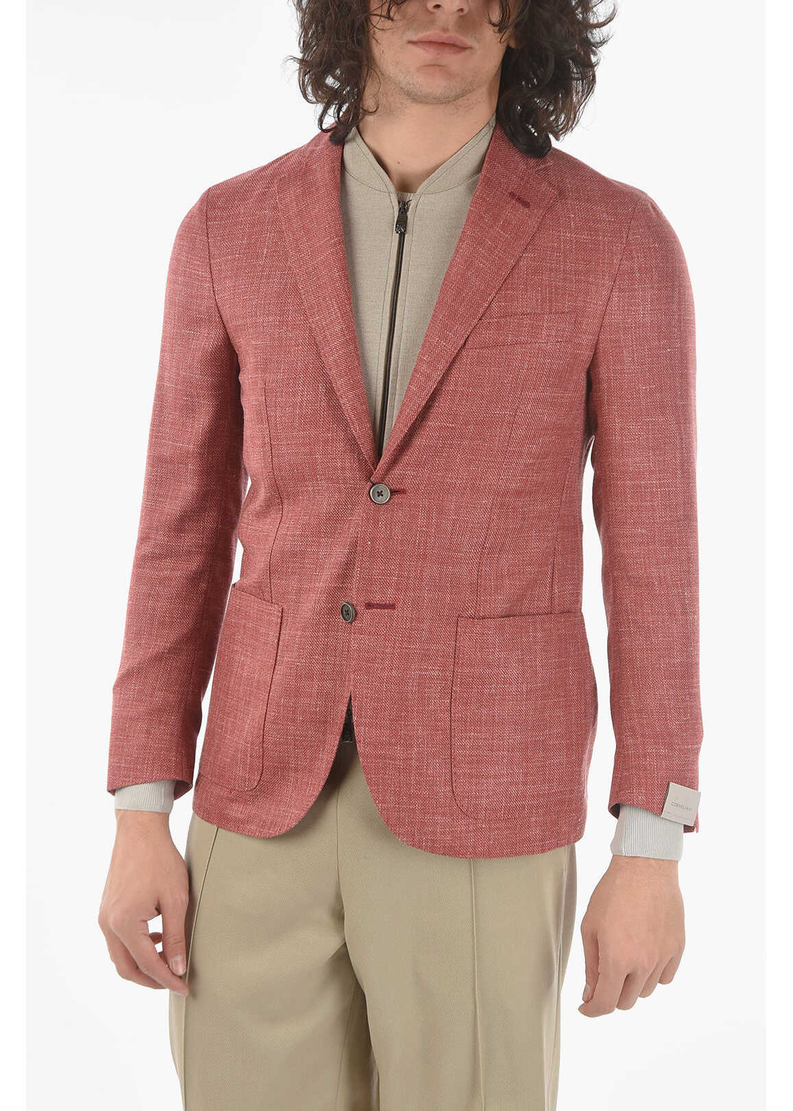 CORNELIANI 2-Buttons Sportswear Blazer With Removable Chest Piece Red